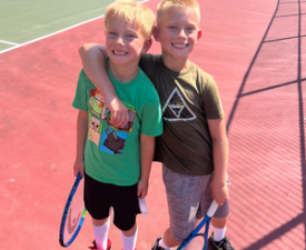 kids with tennis racquet