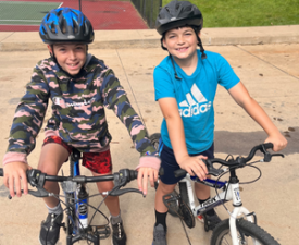 happy kids on bikes